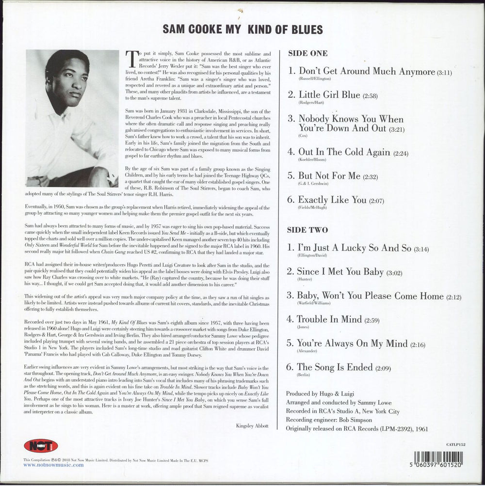 Sam Cooke My Kind Of Blues UK vinyl LP album (LP record) 5060397601520