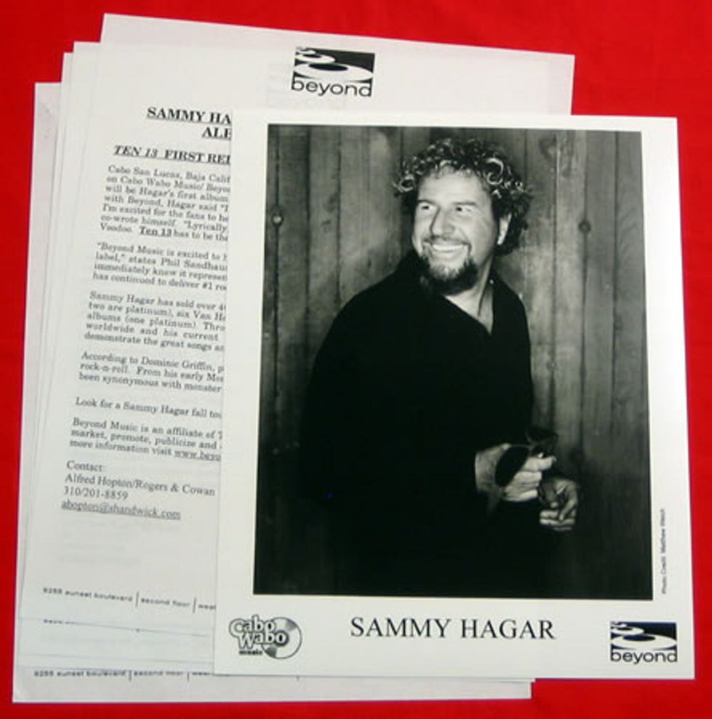 Sammy Hagar Ten 13 US Promo media press pack PRESS RELEASE