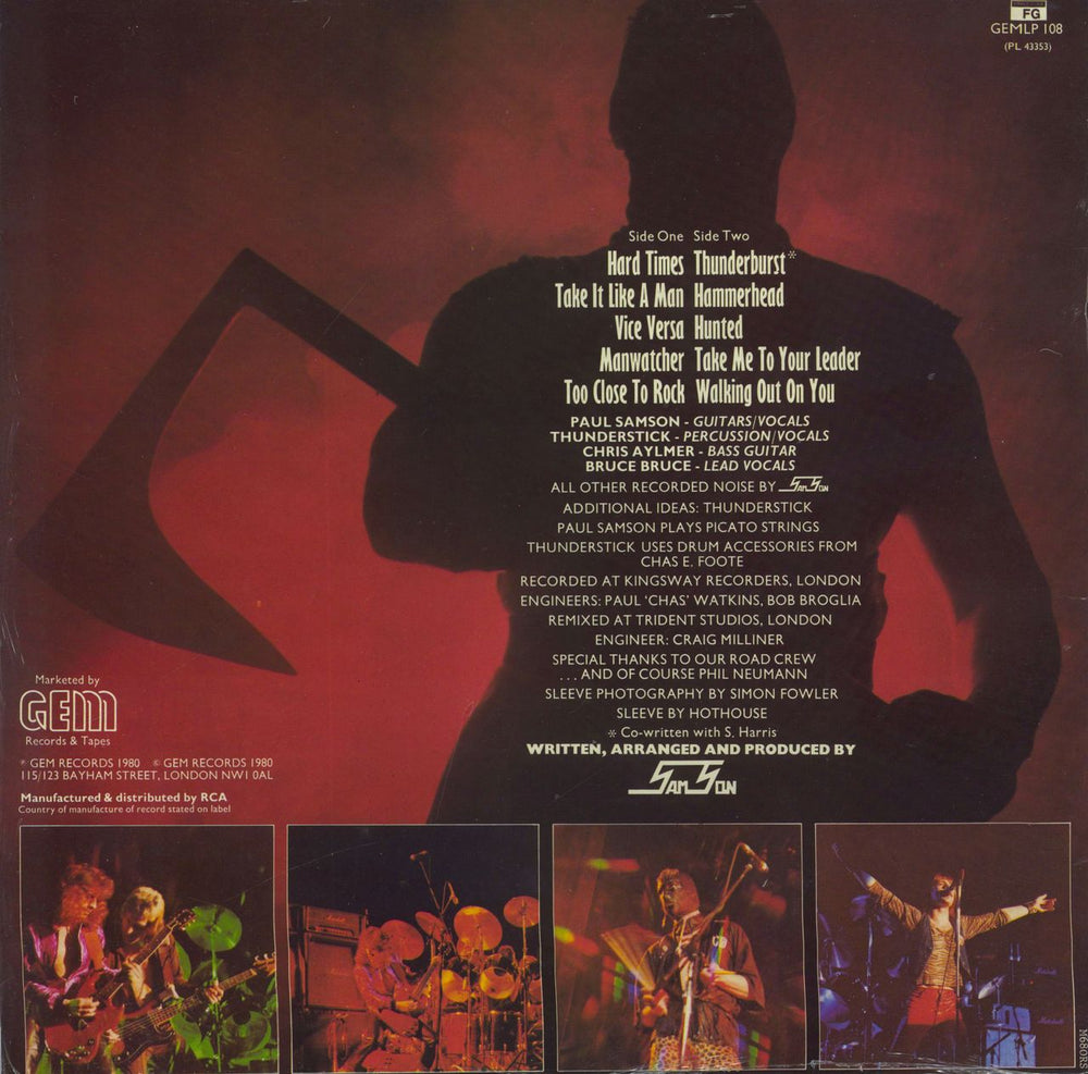 Samson Head On + insert - Shrink UK vinyl LP album (LP record)