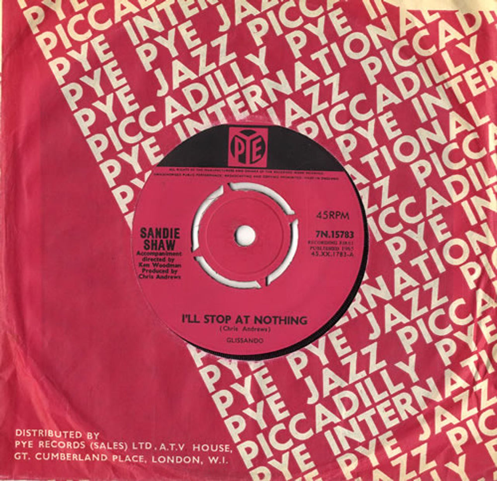 Sandie Shaw I'll Stop At Nothing UK 7" vinyl single (7 inch record / 45) 7N.15783