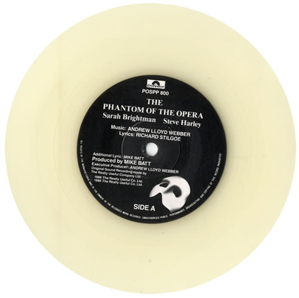 Sarah Brightman The Phantom Of The Opera - Luminous Vinyl UK 7" vinyl single (7 inch record / 45) SAH07TH143041