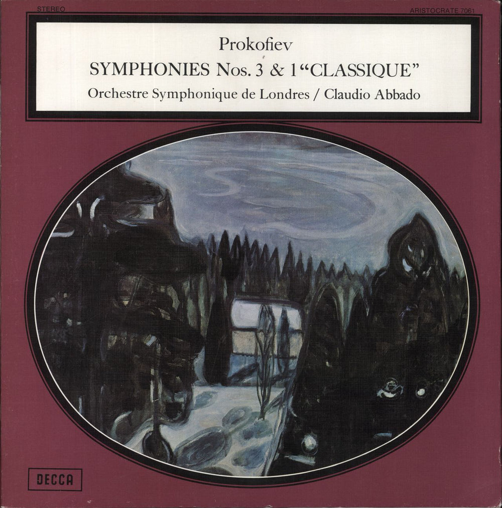 Sergei Prokofiev Symphonies No. 3 & No. 1 French vinyl LP album (LP record) 7.061B