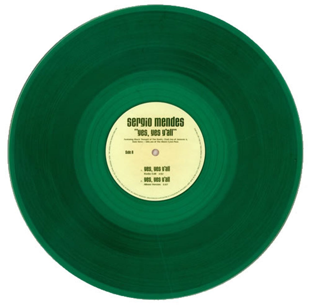 Sergio Mendes Yes, Yes Y'all - Green Vinyl US Promo 12" vinyl single (12 inch record / Maxi-single) PRO-CJ-0112-1