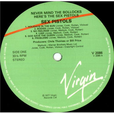 Sex Pistols Never Mind The Bollocks - Green & Red labels UK vinyl LP album (LP record) SEXLPNE425340