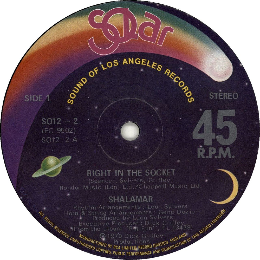 Shalamar Right In The Socket UK 12" vinyl single (12 inch record / Maxi-single) SO12-2
