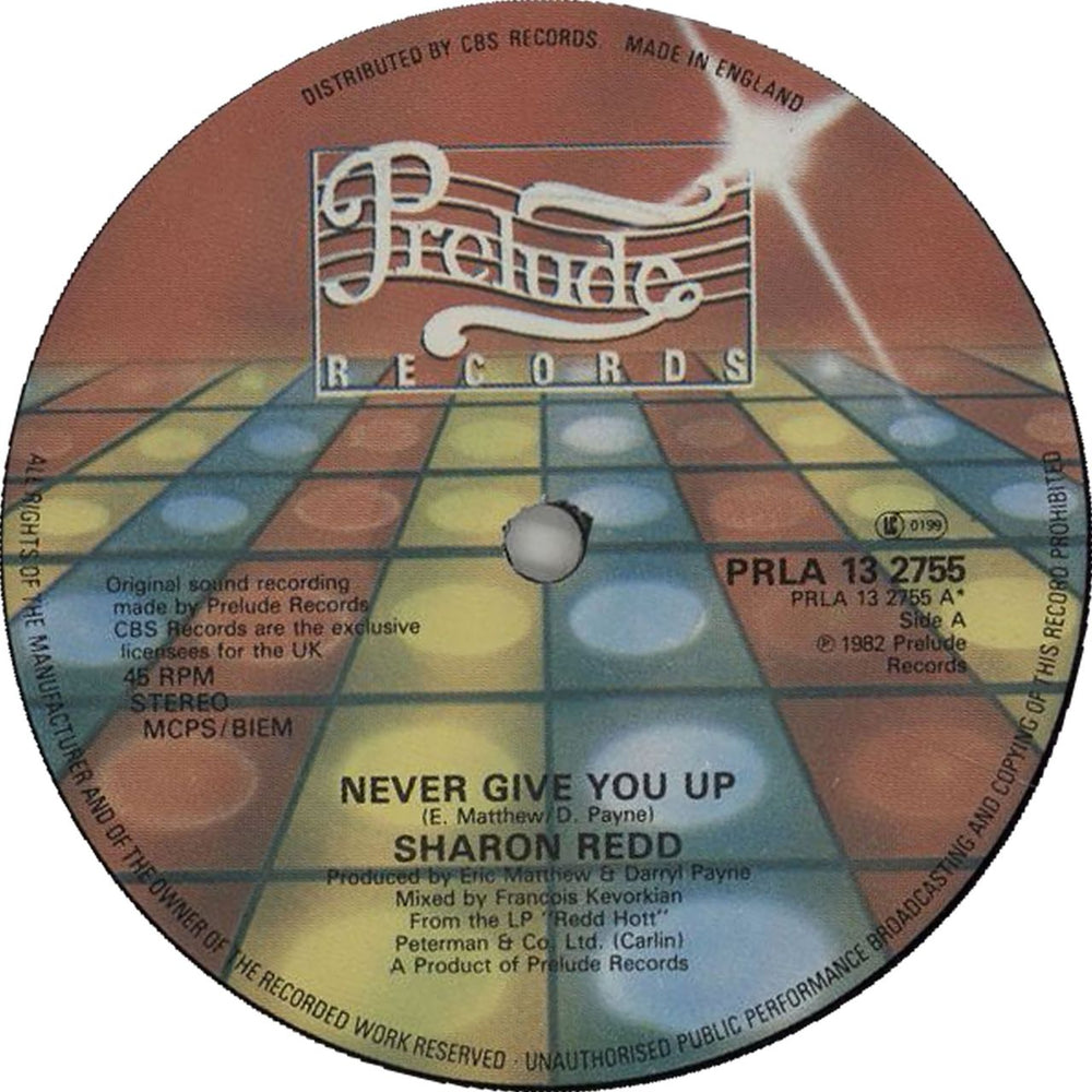 Sharon Redd Never Give You Up UK 12" vinyl single (12 inch record / Maxi-single) PRLA132755