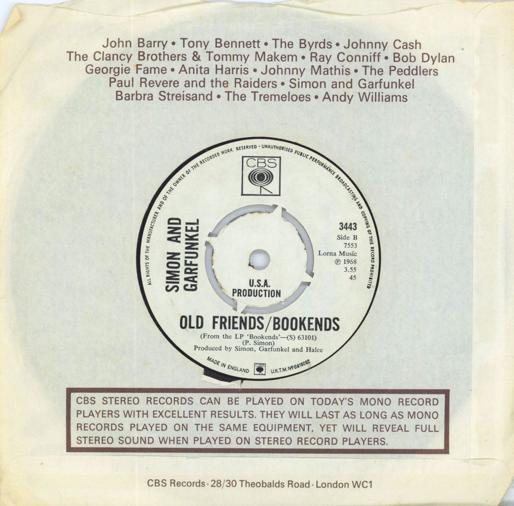 Simon & Garfunkel Mrs. Robinson - A label UK Promo 7" vinyl single (7 inch record / 45)