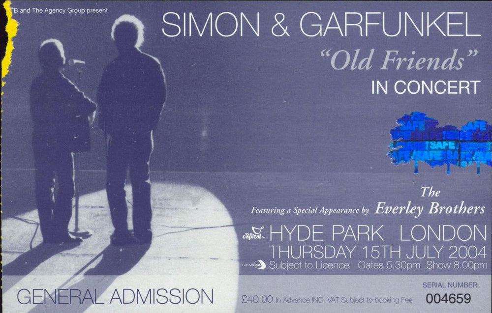Simon & Garfunkel The 2004 Concert Tour + Ticket Stub UK tour programme SGFTRTH777901