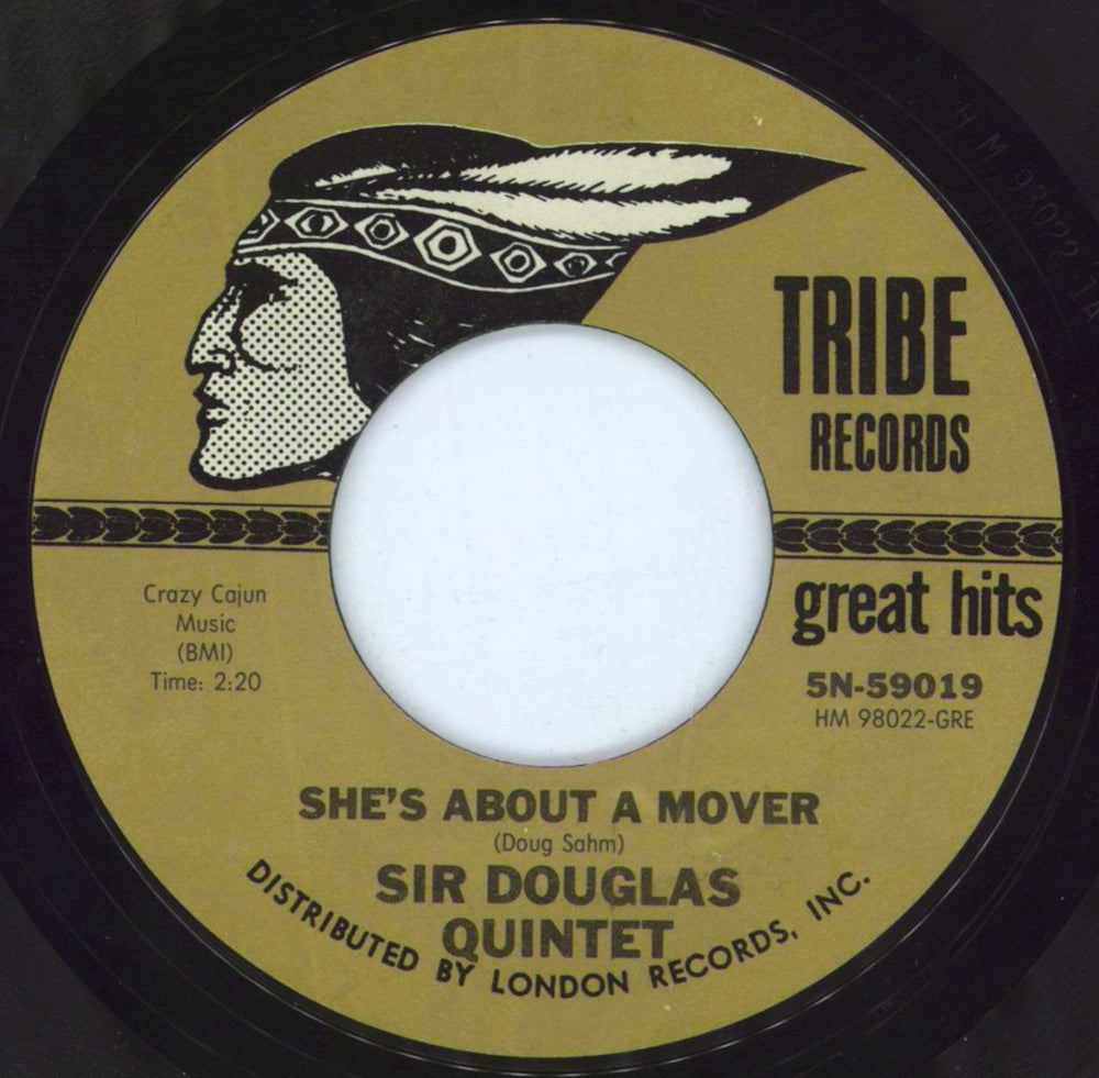 Sir Douglas Quintet She's About A Mover US 7" vinyl single (7 inch record / 45) 5N-59019