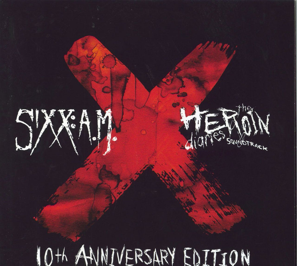 Sixx:AM The Heroin Diaries Soundtrack - Red & Black Marbled Vinyl US 2-LP vinyl record set (Double LP Album) ESM-197-1