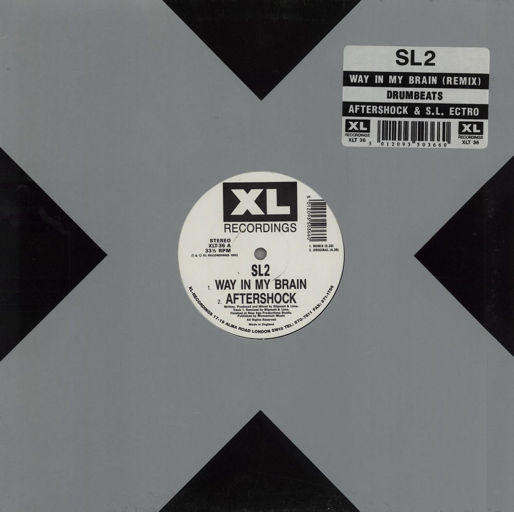 SL2 Way In My Brain UK 12" vinyl single (12 inch record / Maxi-single) XLT36