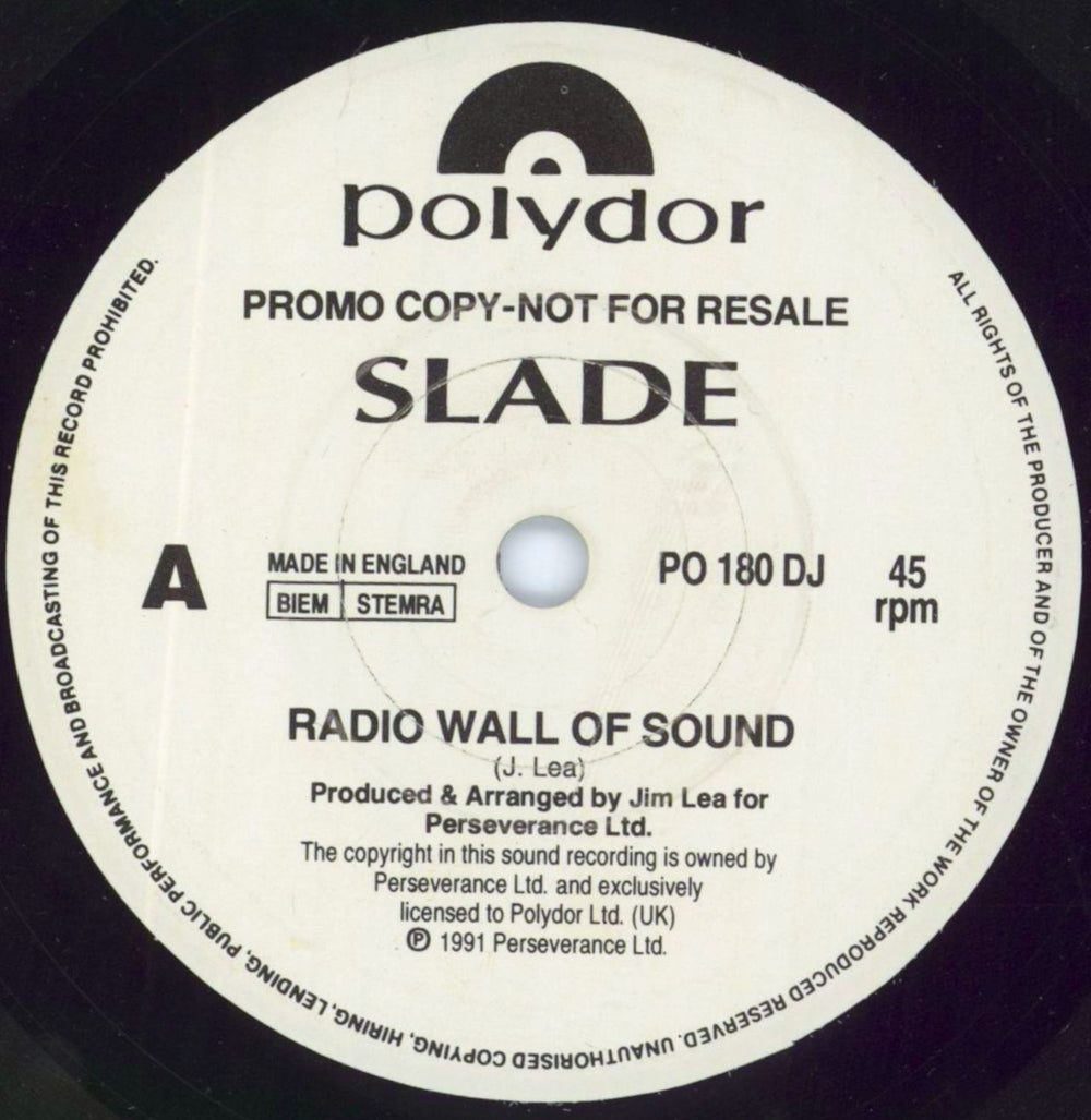 Slade Radio Wall Of Sound UK Promo 7" vinyl single (7 inch record / 45) SDE07RA262813