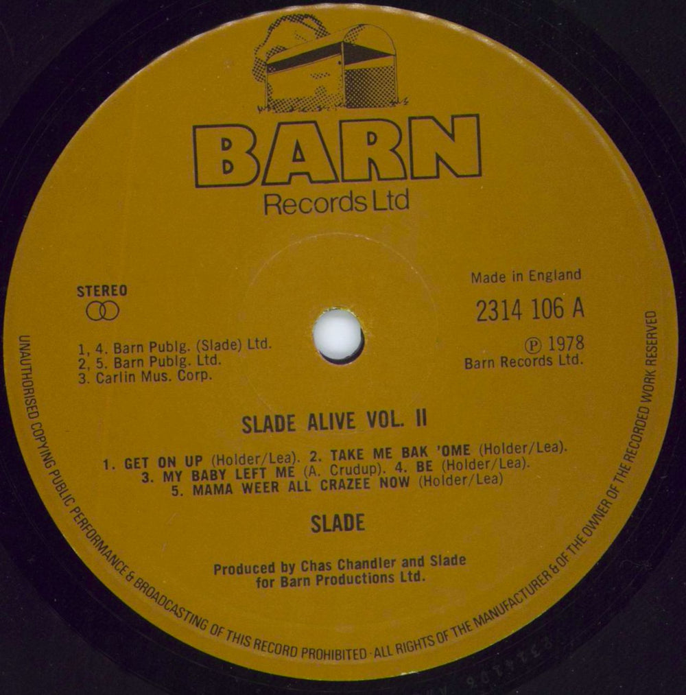 Slade Slade Alive Vol Two - EX UK vinyl LP album (LP record) SDELPSL801362