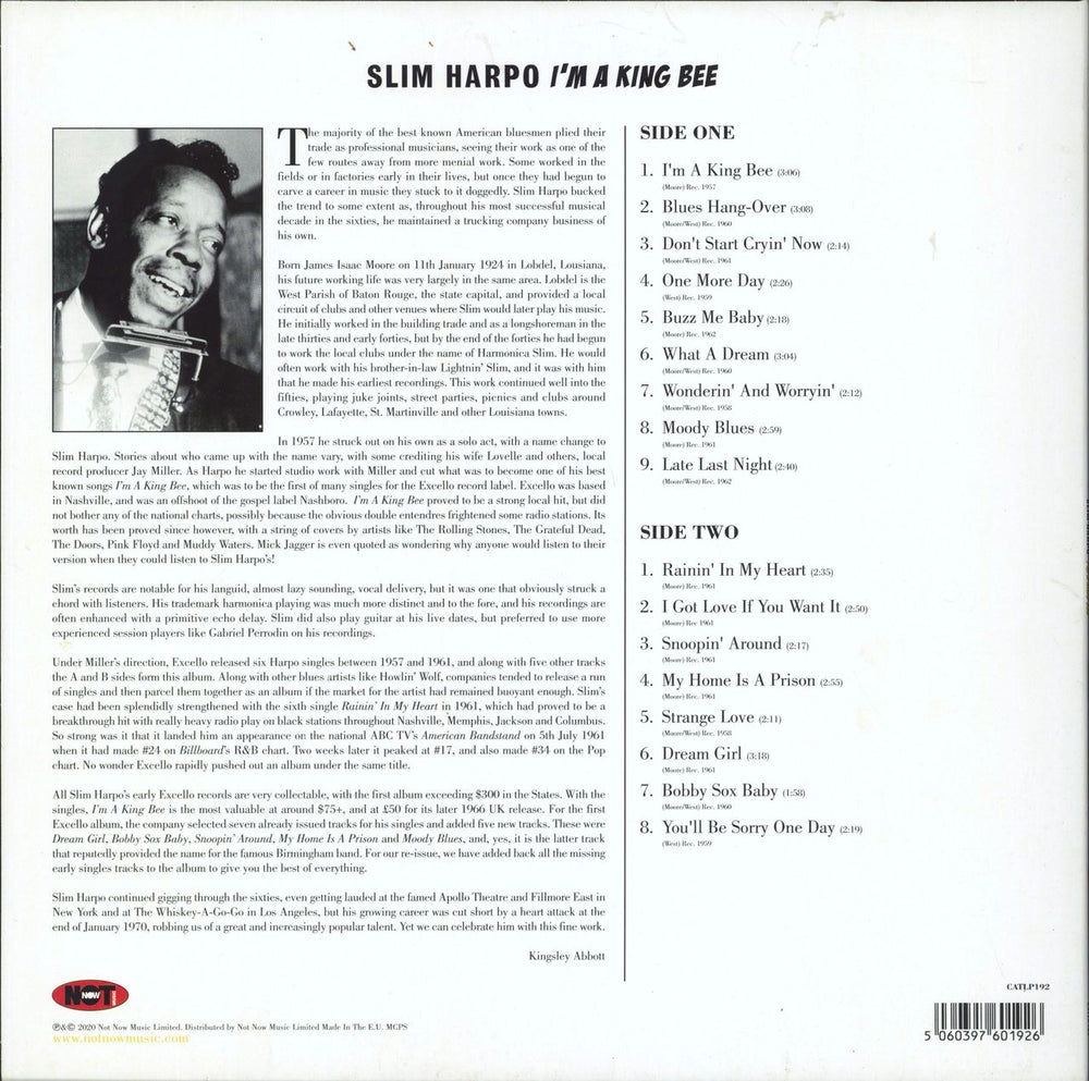 Slim Harpo I'm A King Bee - 180gm UK vinyl LP album (LP record) 5060397601926