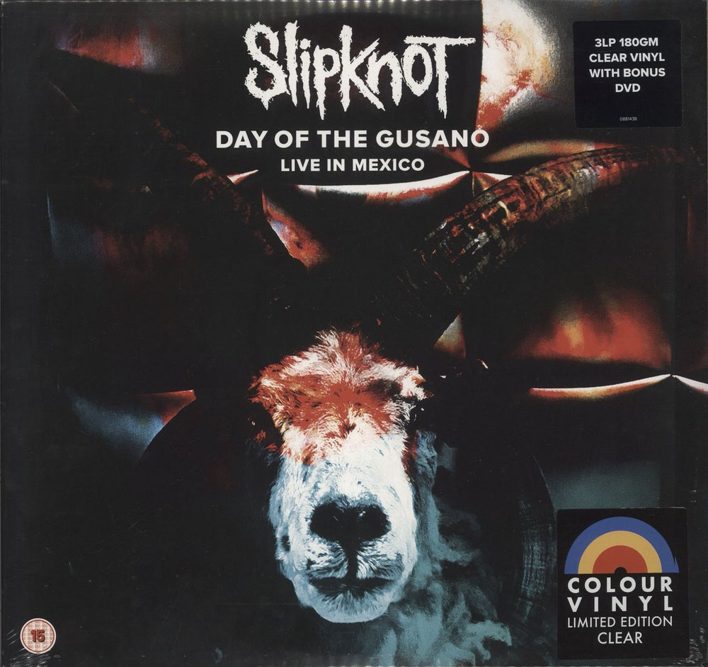 Slipknot Day Of The Gusano: Live In Mexico - Clear Vinyl + DVD - Sealed UK 3-LP vinyl record set (Triple LP Album) 0881438