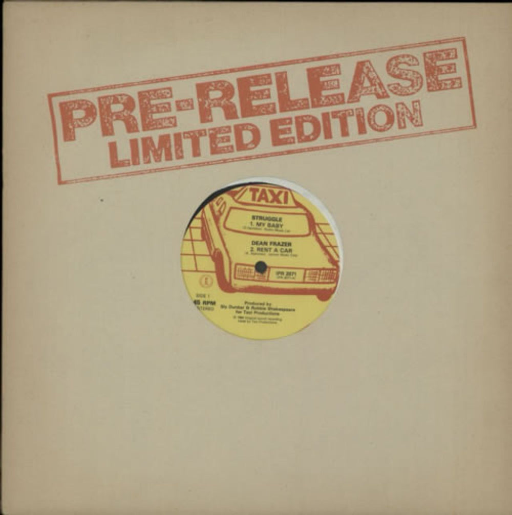 Sly & Robbie My Baby/ Rent A Car/ Billie Jean UK 12" vinyl single (12 inch record / Maxi-single) IPR2071