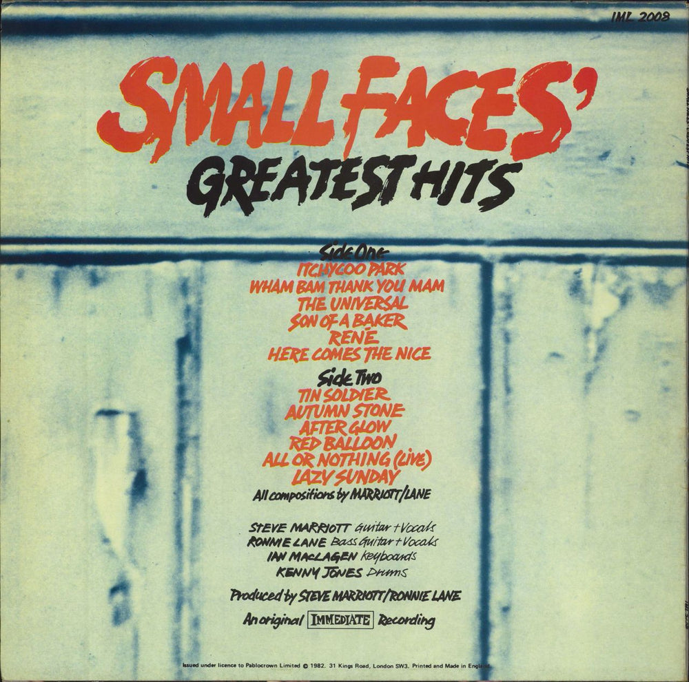 Small Faces Greatest Hits Irish vinyl LP album (LP record)