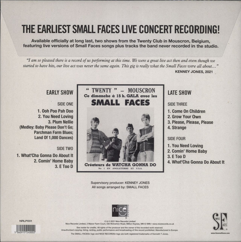 Small Faces Live 1966 - White & Blue Vinyl UK 2-LP vinyl record set (Double LP Album) 5060915240002