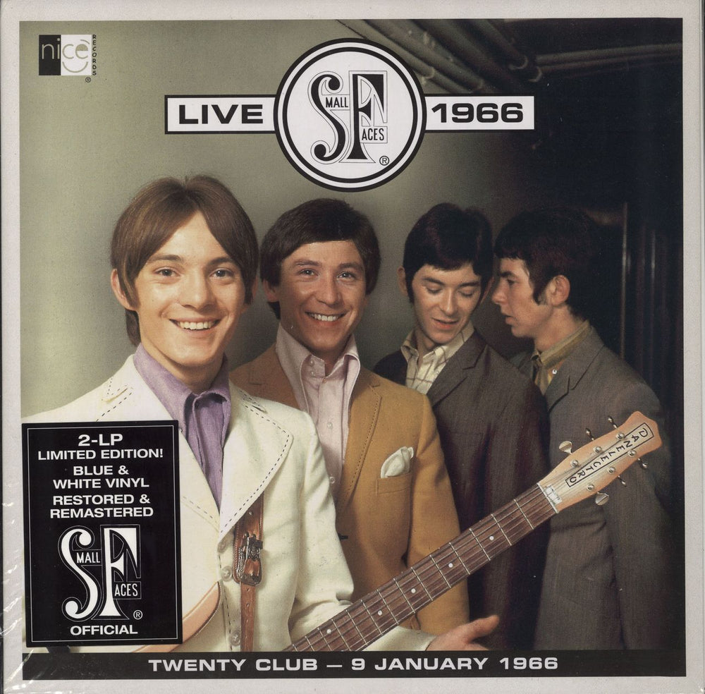 Small Faces Live 1966 - White & Blue Vinyl UK 2-LP vinyl record set (Double LP Album) NRLP001