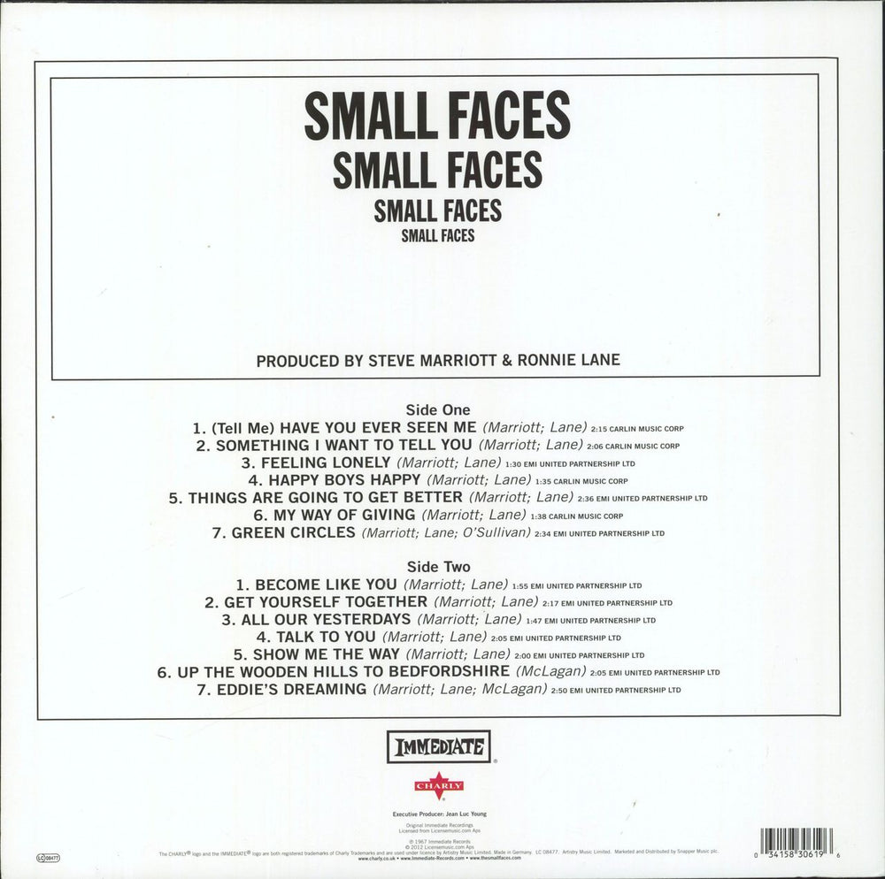 Small Faces Small Faces - 180gm Blue Vinyl UK vinyl LP album (LP record) 034158306196