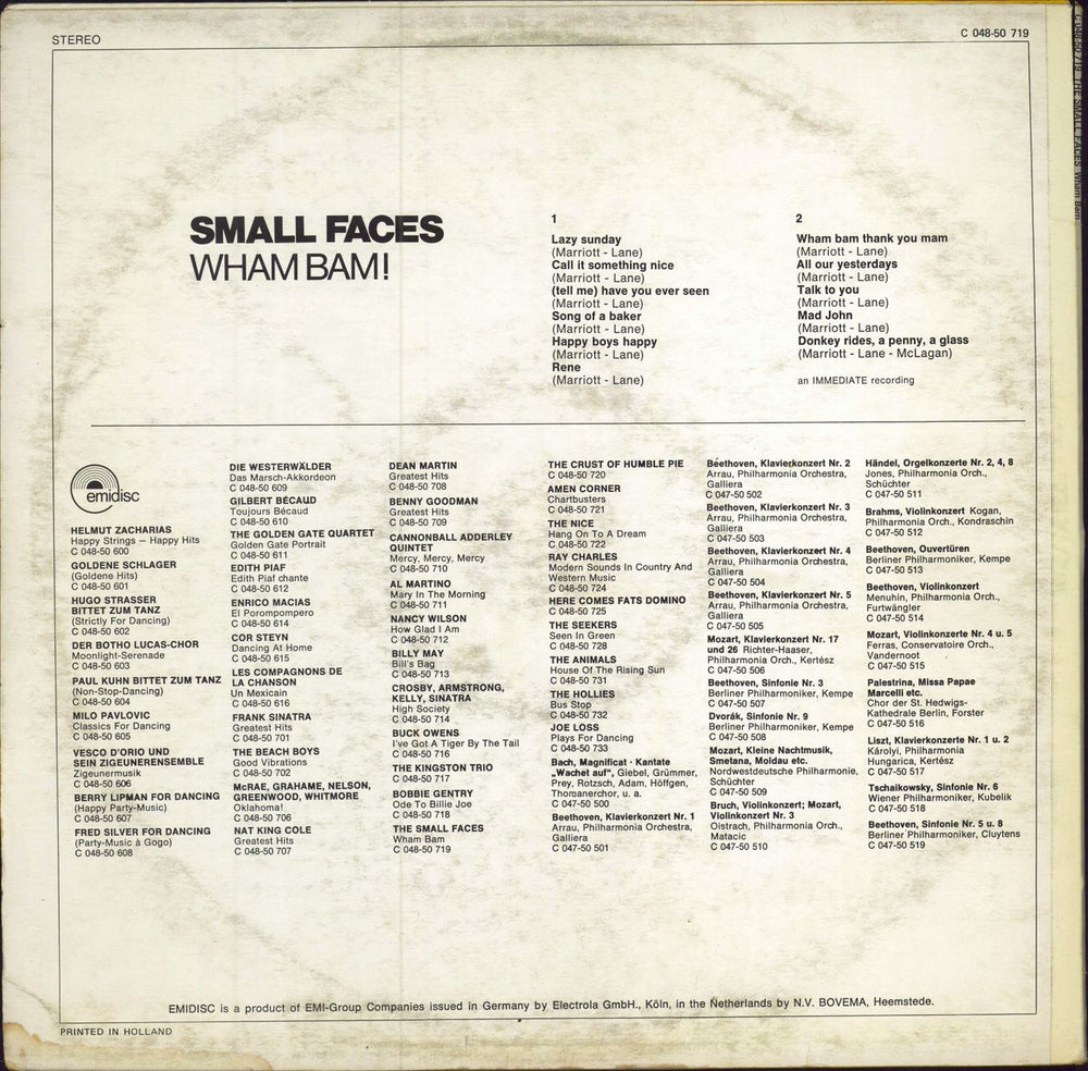 Small Faces Wham Bam! - VG Dutch vinyl LP album (LP record)