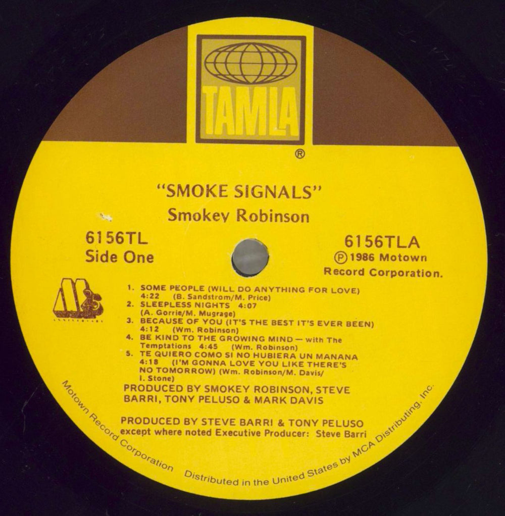 Smokey Robinson Smoke Signals US vinyl LP album (LP record) OKELPSM824154