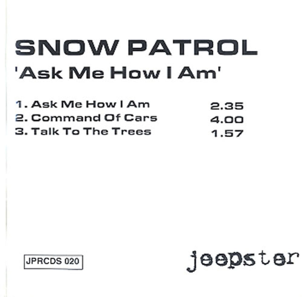 Snow Patrol Ask Me How I Am UK Promo CD single (CD5 / 5") CD-R