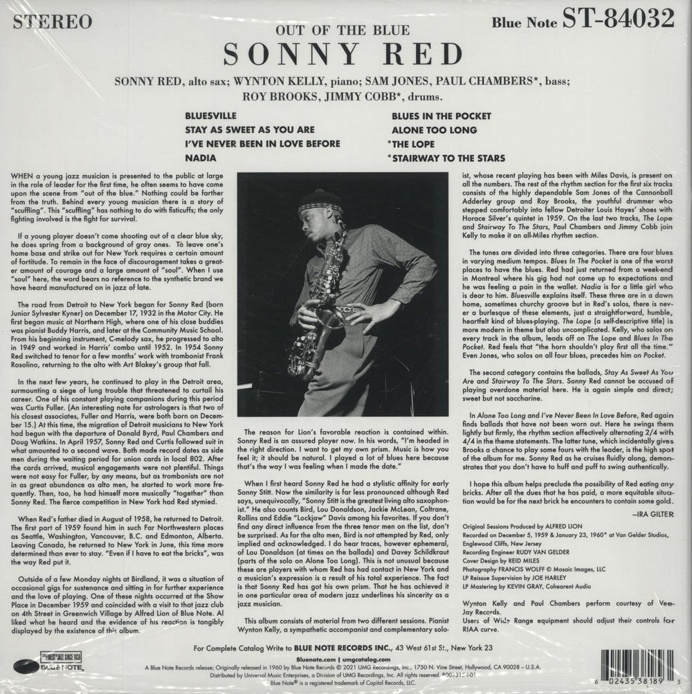 Sonny Red Out Of The Blue - 180gram Vinyl - Sealed US vinyl LP album (LP record) 602435381893