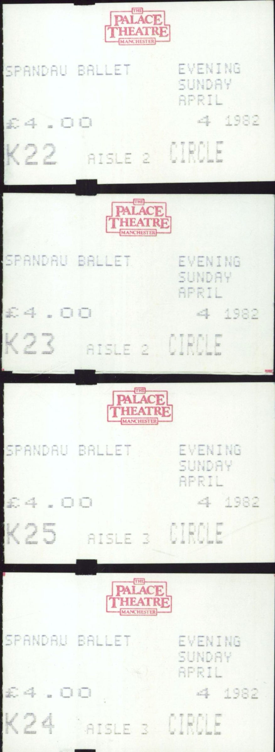 Spandau Ballet Reformation + Ticket Stubs UK tour programme