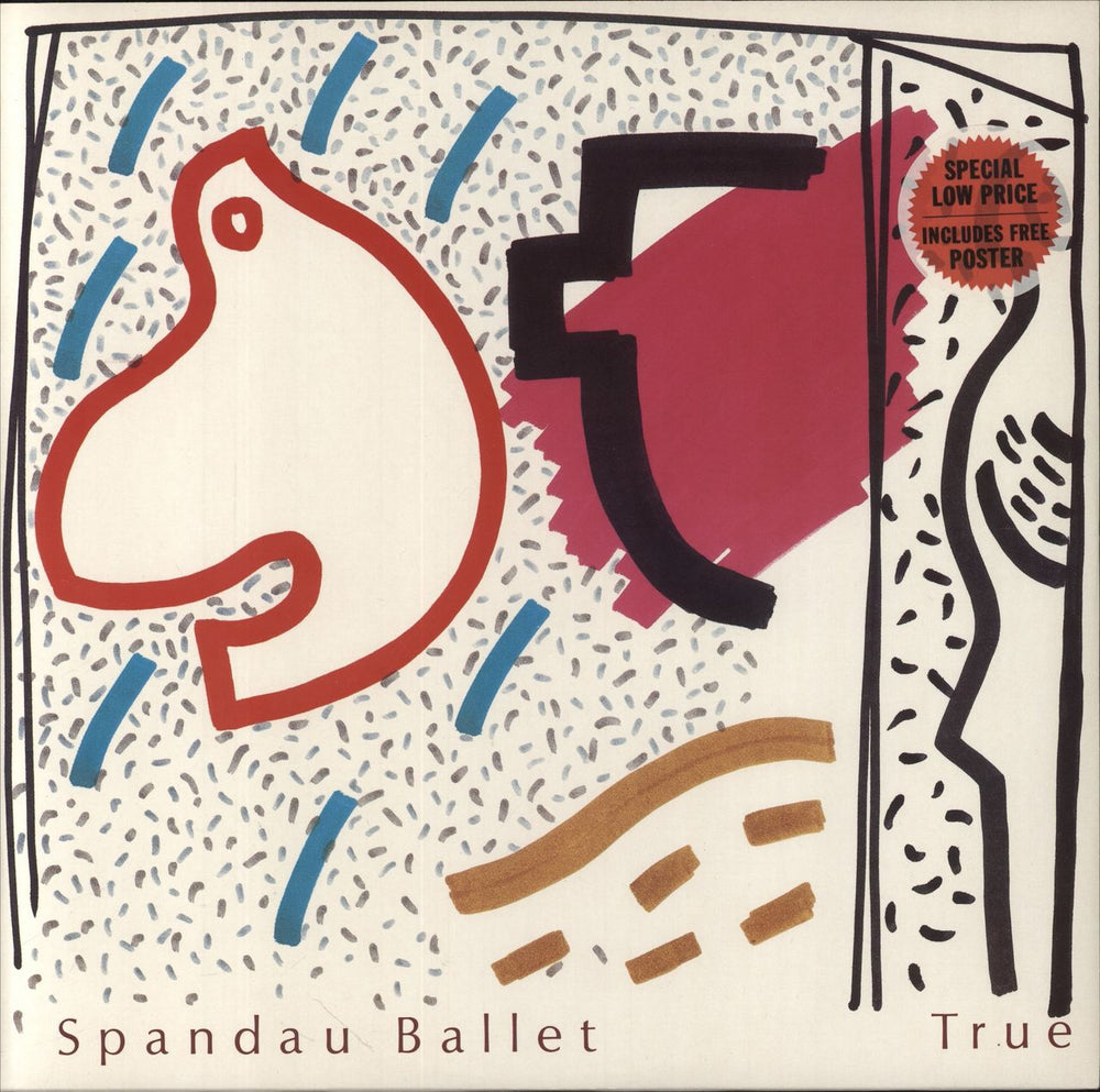 Spandau Ballet True - Poster & Hype-Sticker UK 12" vinyl single (12 inch record / Maxi-single) SPANX1