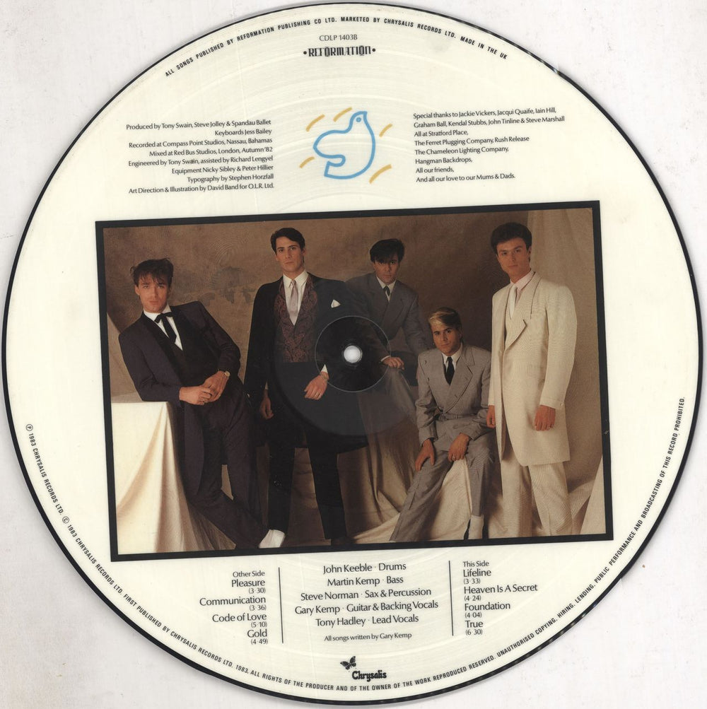 Spandau Ballet True - Red/Green Artwork UK picture disc LP (vinyl picture disc album)