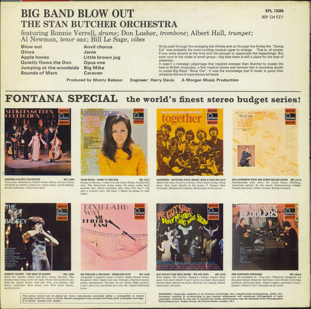 Stan Butcher Big Band Blowout UK vinyl LP album (LP record)