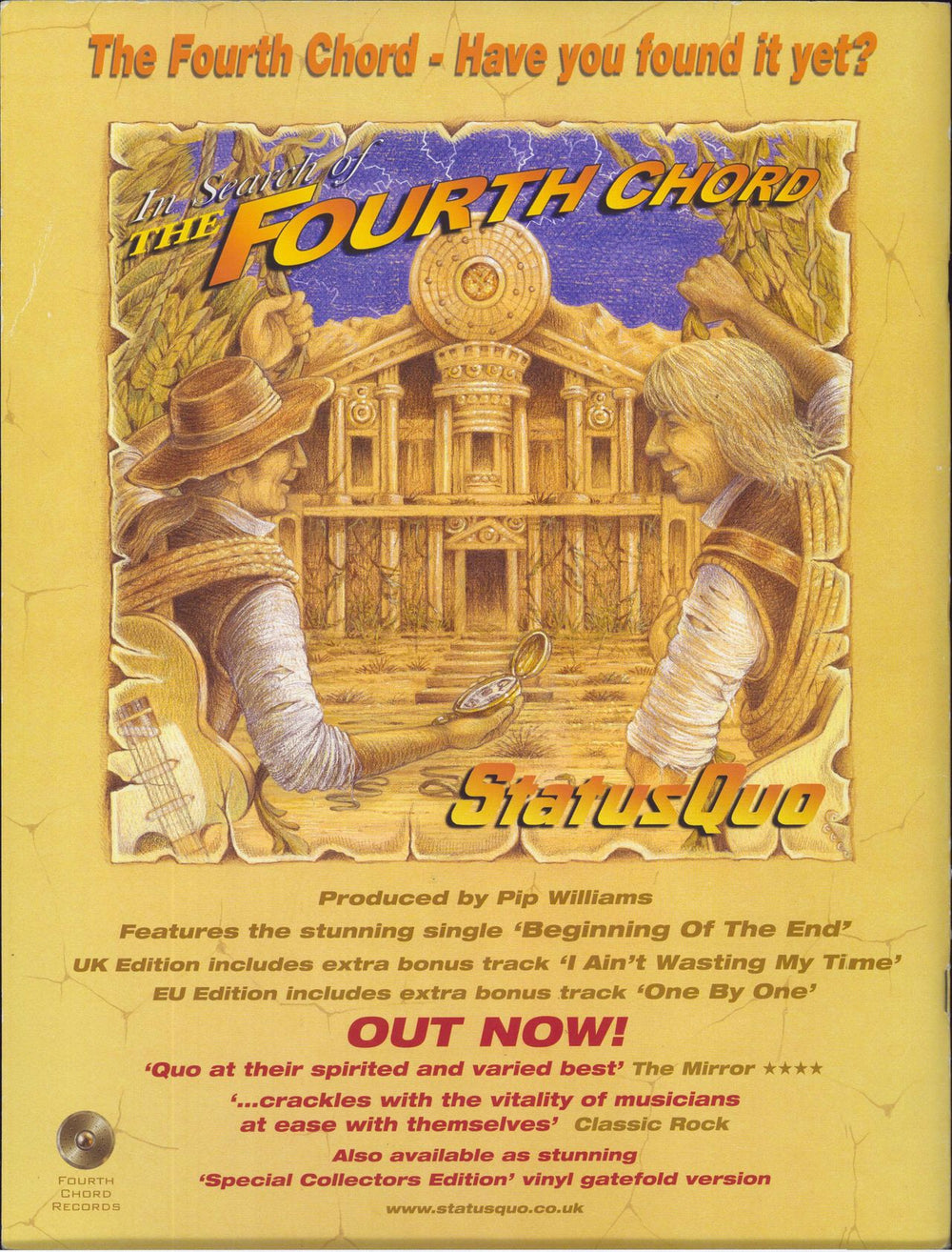 Status Quo In Search Of The Fourth Chord UK tour programme