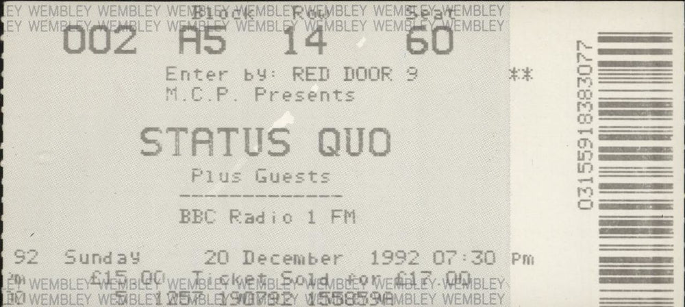 Status Quo Live Alive Quo + Stub UK tour programme QUOTRLI731758