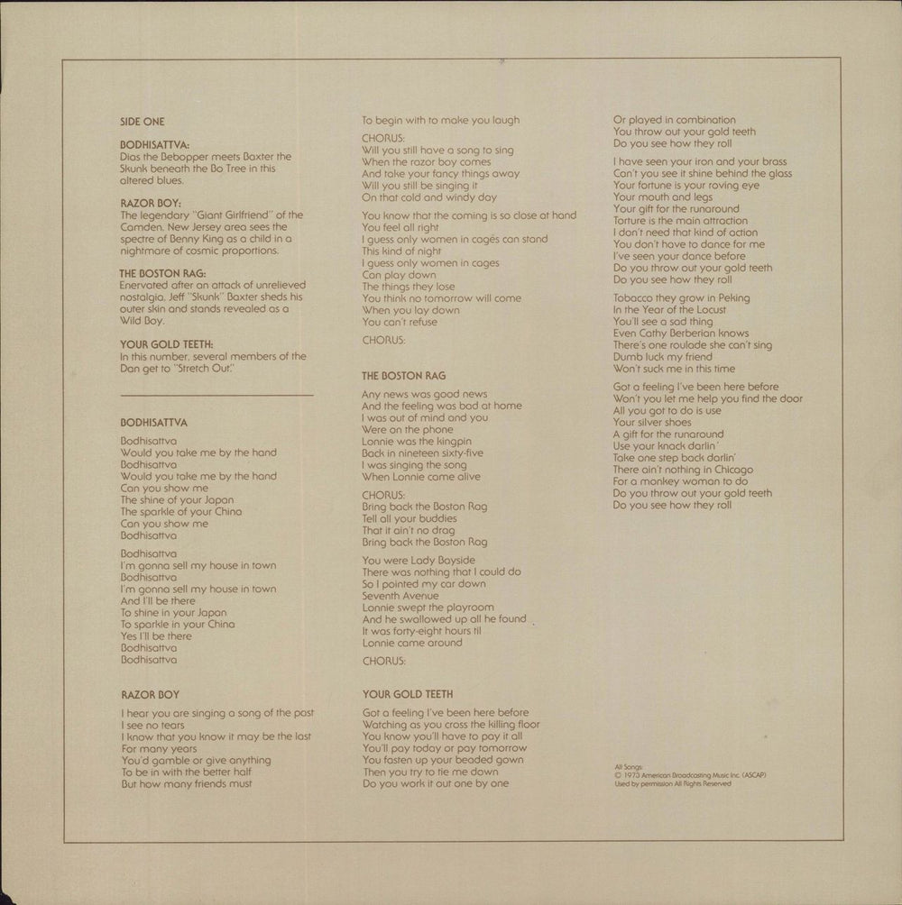 Steely Dan Countdown To Ecstasy - 1st - Lyric insert US vinyl LP album (LP record) Deleted