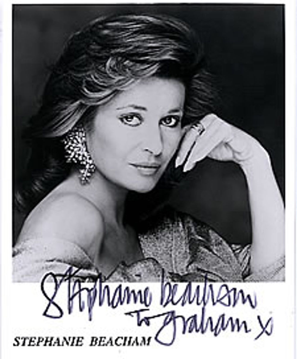 Stephanie Beacham Autographed Portrait Photograph UK Promo photograph SIGNED PHOTO