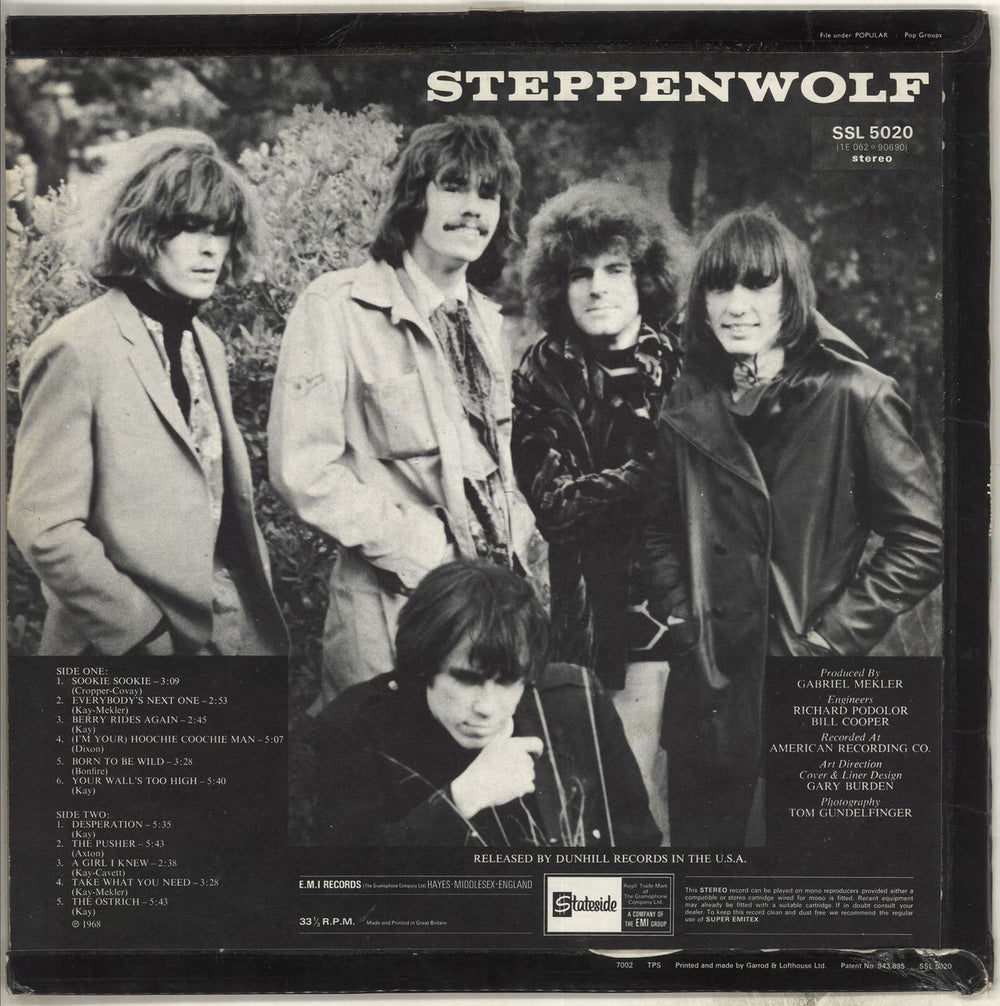 Steppenwolf Steppenwolf - VG/EX UK vinyl LP album (LP record) SPPLPST718163