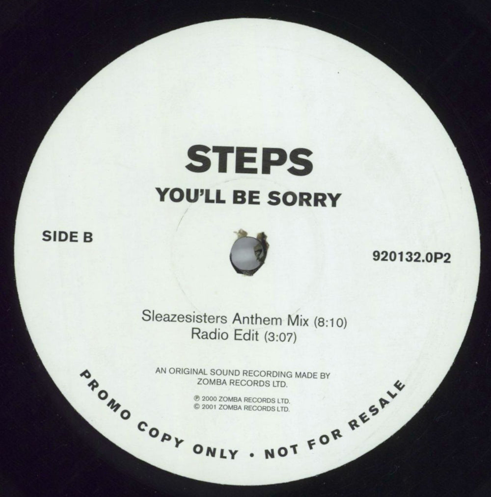 Steps You'll Be Sorry UK Promo 12" vinyl single (12 inch record / Maxi-single) EPS12YO187367