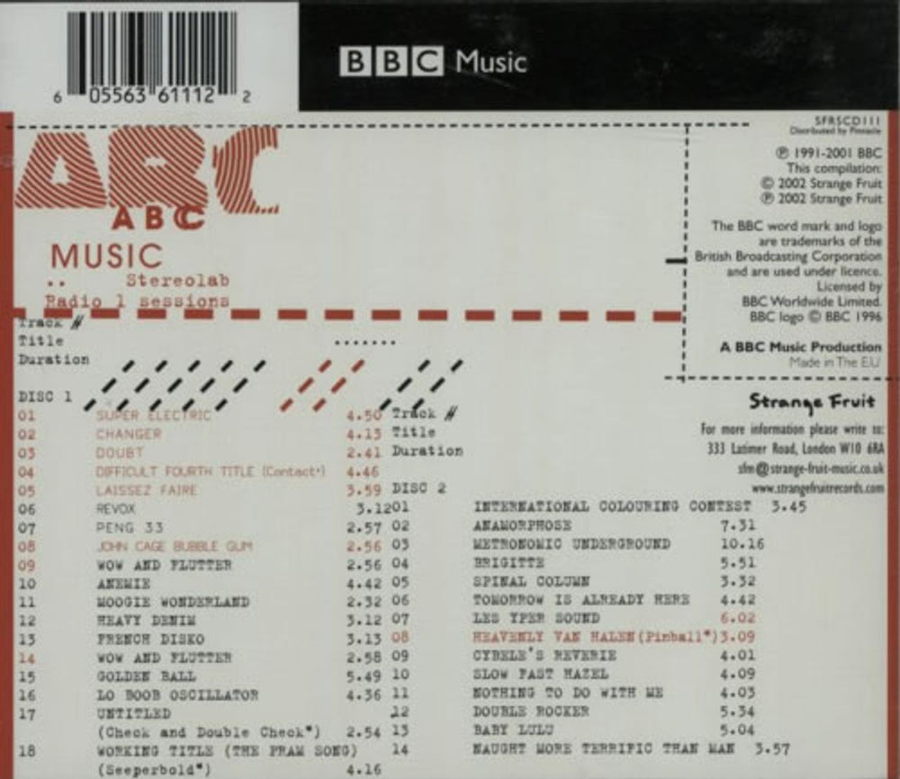 Stereolab ABC Music - The Radio 1 Sessions UK 2 CD album set (Double CD) STB2CAB224196