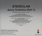 Stereolab Jenny Ondioline  US Promo CD single (CD5 / 5") STBC5JE42122