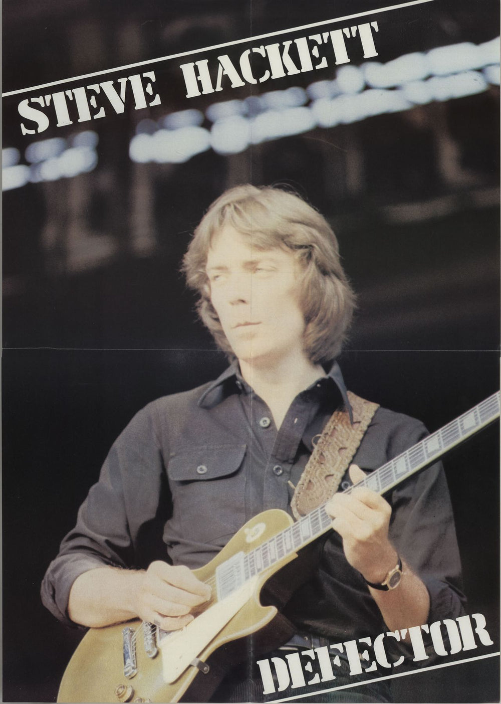 Steve Hackett Defector + Poster UK vinyl LP album (LP record)