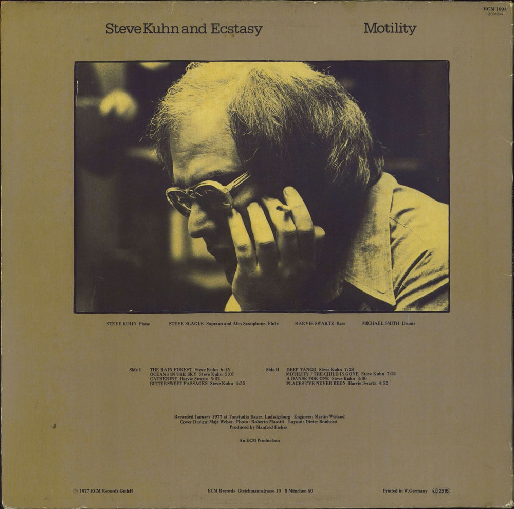 Steve Kuhn Motility German vinyl LP album (LP record)