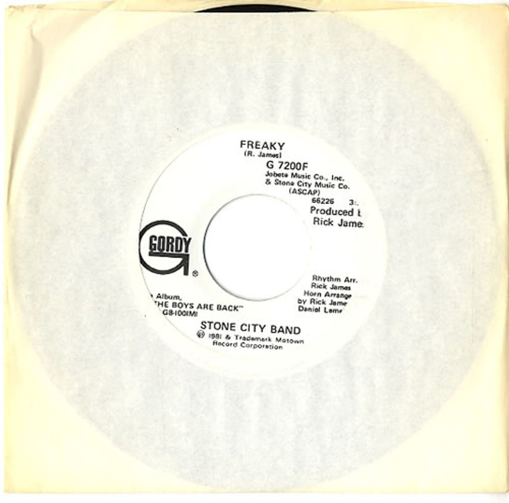 Stone City Band Freaky US Promo 7" vinyl single (7 inch record / 45) G7200F