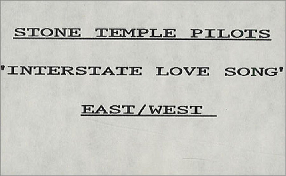 Stone Temple Pilots Interstate Love Song UK Promo video (VHS or PAL or NTSC) PROMO VIDEO