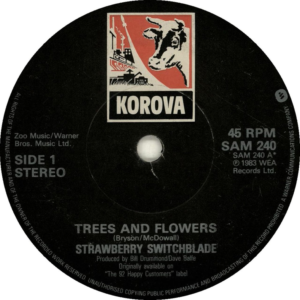 Strawberry Switchblade Trees And Flowers UK 7" vinyl single (7 inch record / 45) SAM240