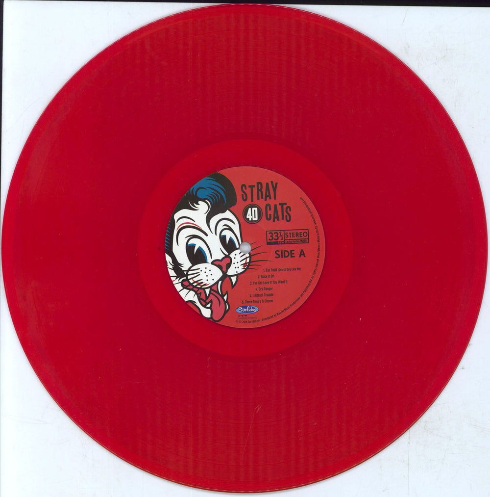 Stray Cats 40 [Forty] - 180gm Red Vinyl UK vinyl LP album (LP record) SRYLPFO800929