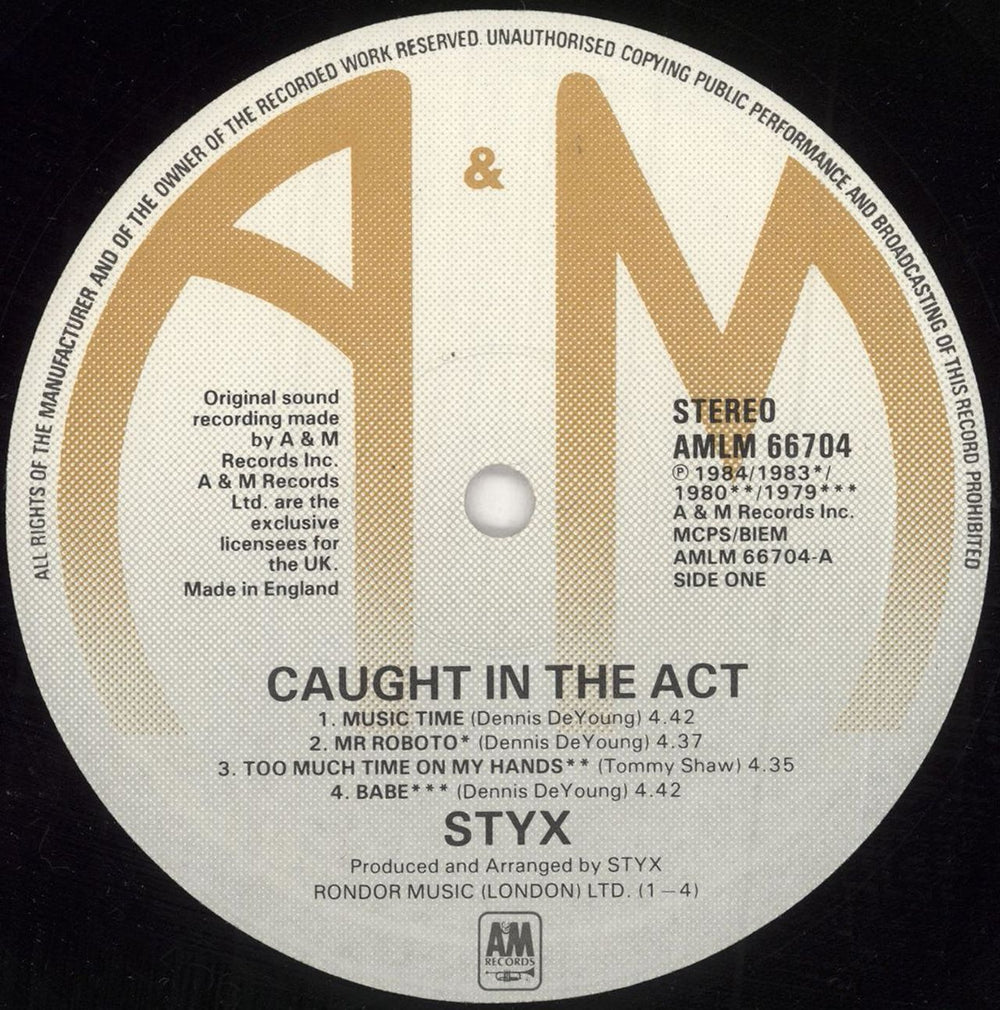 Styx Caught In The Act + Poster & Video Insert UK 2-LP vinyl record set (Double LP Album) STX2LCA748227