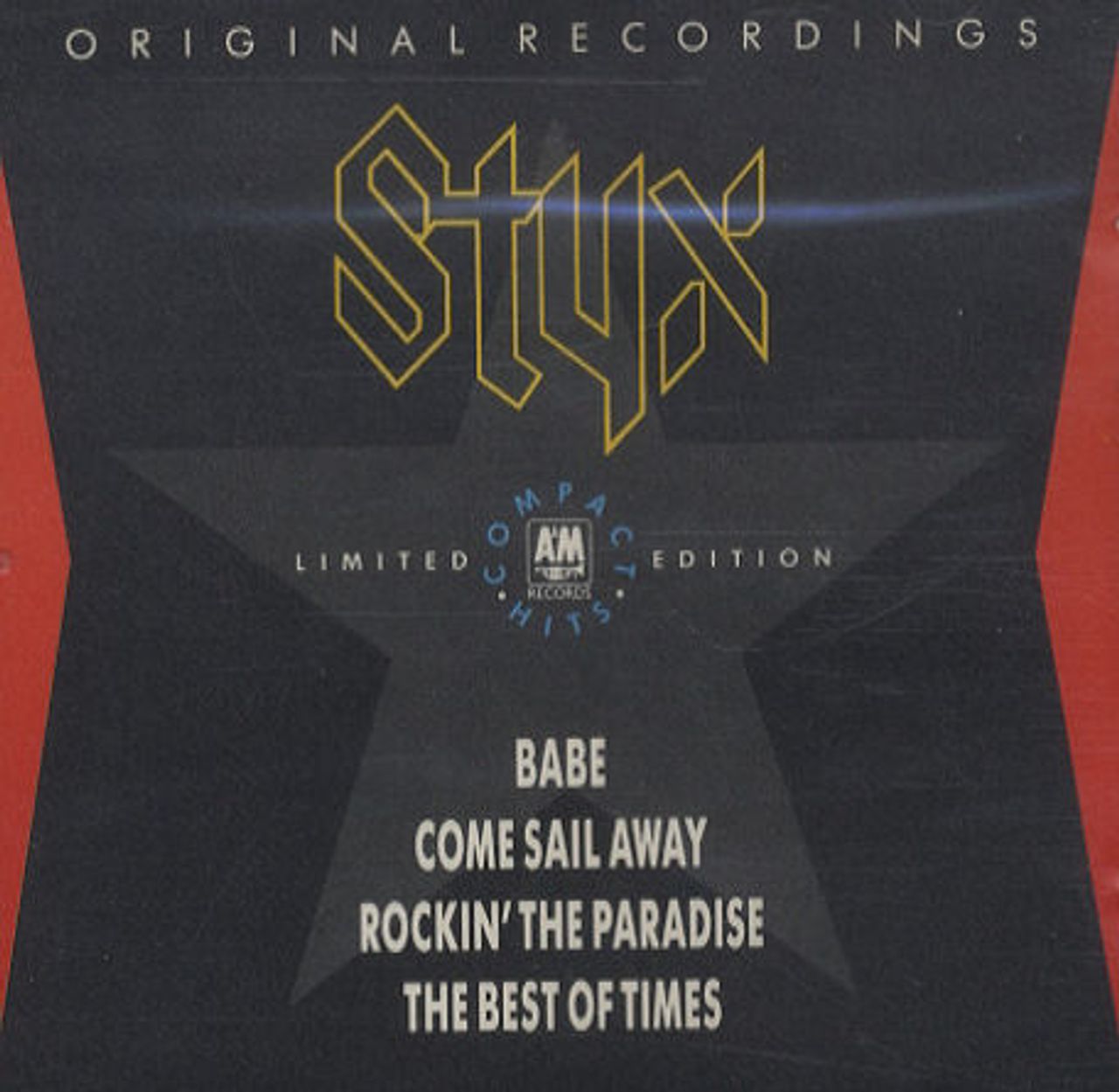 Styx Compact Hits UK CD single (CD5 / 5") AMCD904