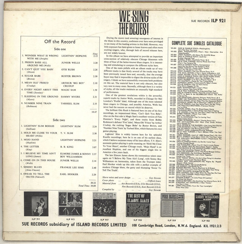 Sue Records We Sing The Blues! UK vinyl LP album (LP record) W8-LPWE538975