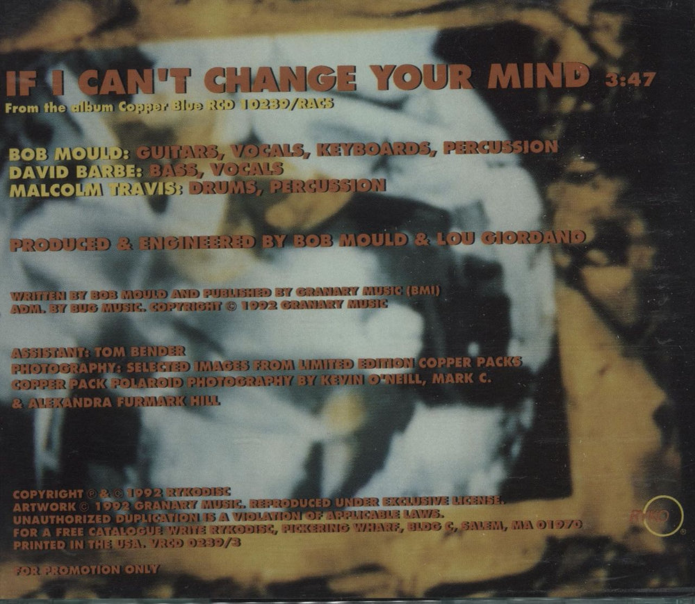 Sugar (90s) If I Can't Change Your Mind US Promo CD single (CD5 / 5") SGRC5IF30405